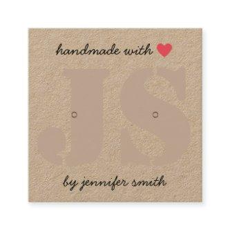 Handmade with Heart Earrings Studs Display Card