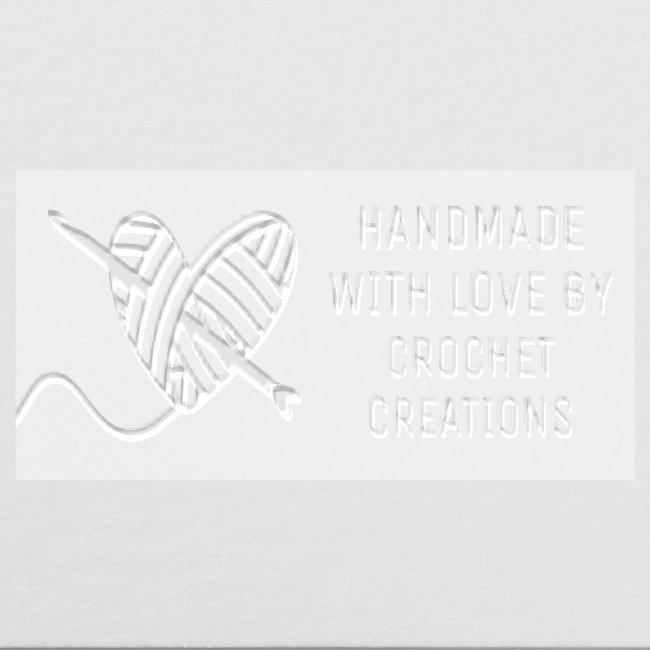 Handmade With Love Crochet Yarn Business Name Embosser