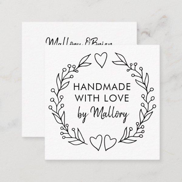 Handmade with Love Doodle Wreath Brush Script Square