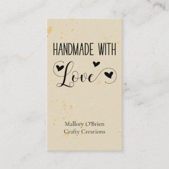 Handmade with Love Heart Calligraphy Wheat Gold