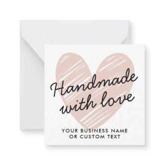 Handmade with Love Heart Thank You Candle Care Note Card