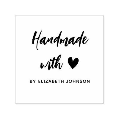 handmade with love home business self-inking stamp