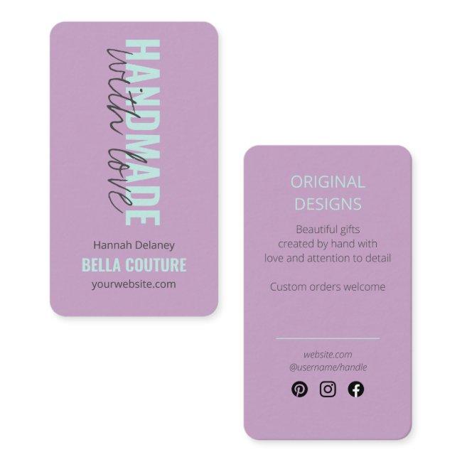 Handmade with Love in Oversized Typography Lilac