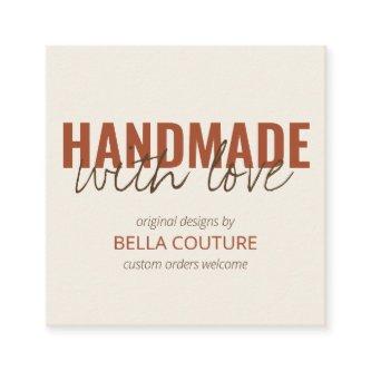 Handmade with Love Oversized Typography Cream Square