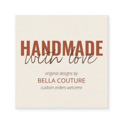 Handmade with Love Oversized Typography Cream Square