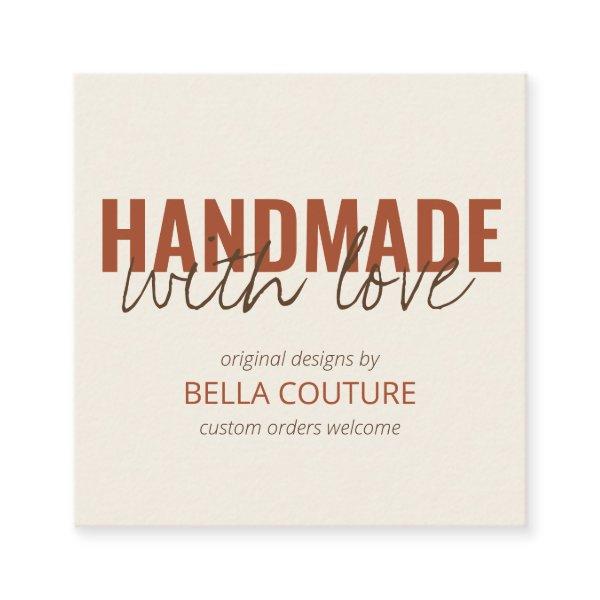 Handmade with Love Oversized Typography Cream Square