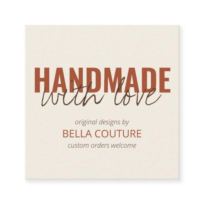 Handmade with Love Oversized Typography Cream Square