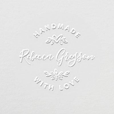 Handmade With Love | Rustic Heart & Leaves Wreath Embosser