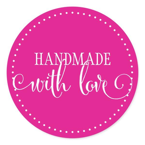 HANDMADE WITH LOVE SEAL modern stylish script pink