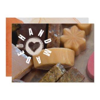 Handmade With Love Soap Maker Chocolate Caramel  Thank You Card