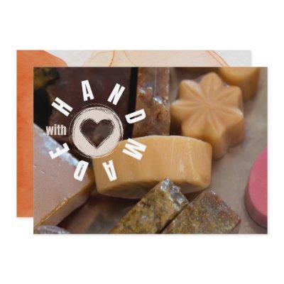 Handmade With Love Soap Maker Chocolate Caramel  Thank You Card