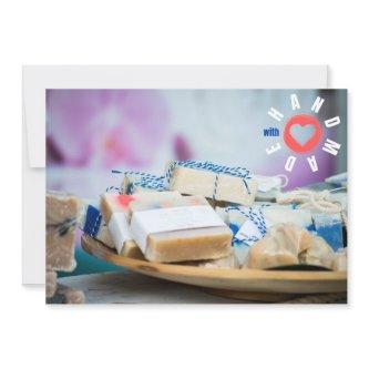 Handmade With Love Soap Makers Business Trendy Thank You Card