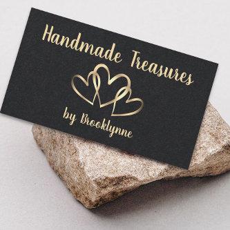 Handmade with Love Template Stylish 3 Gold Hearts