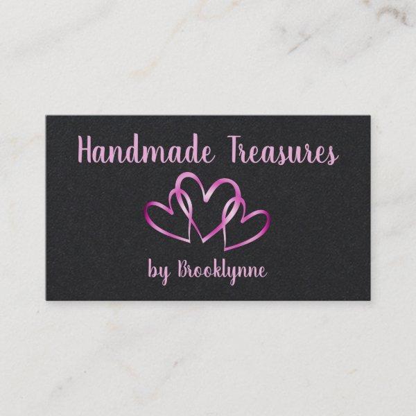 Handmade with Love Template Stylish Pink 3 Hearts