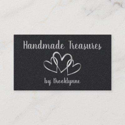 Handmade with Love Template Stylish Silver Hearts