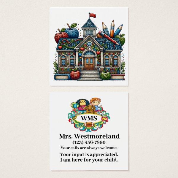 Handout Card School-Teacher See Reverse