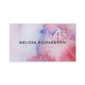 Handpainted watercolor blue pink spatter splash