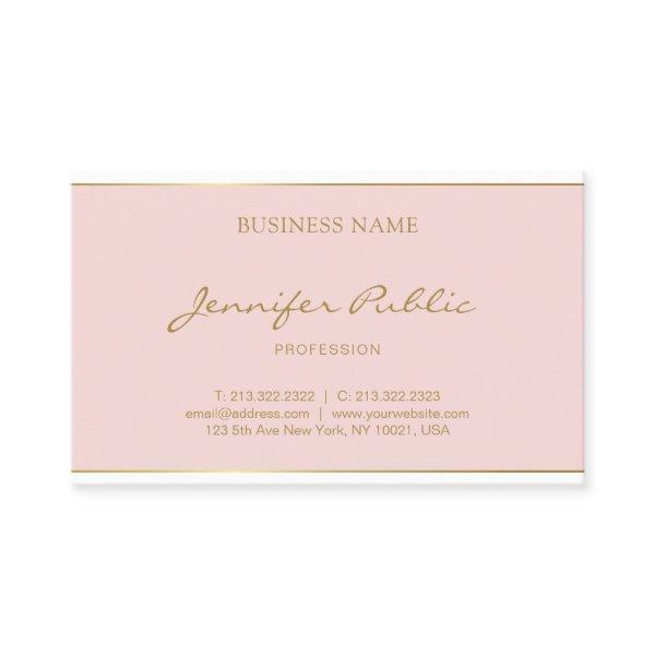 Handwriting Gold Name Text Blush Pink Template