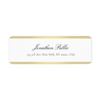 Handwriting Gold White Simple Template Elegant Label