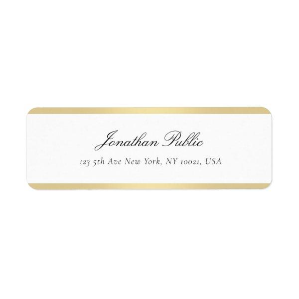 Handwriting Gold White Simple Template Elegant Label