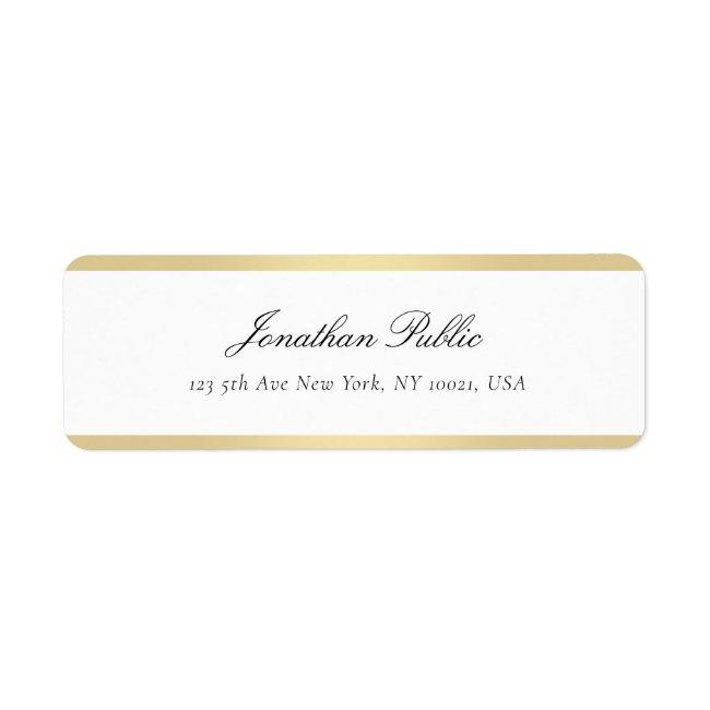 Handwriting Gold White Simple Template Elegant Label