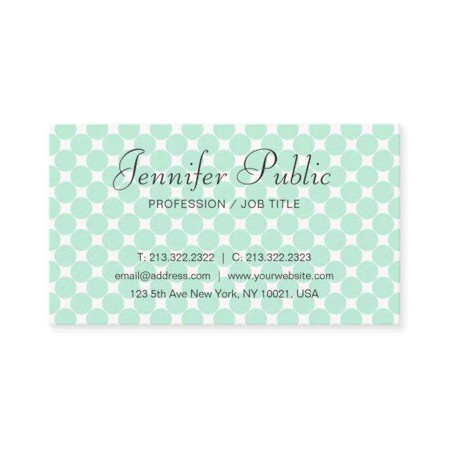 Handwriting Modern Elegant Mint Green White Busine