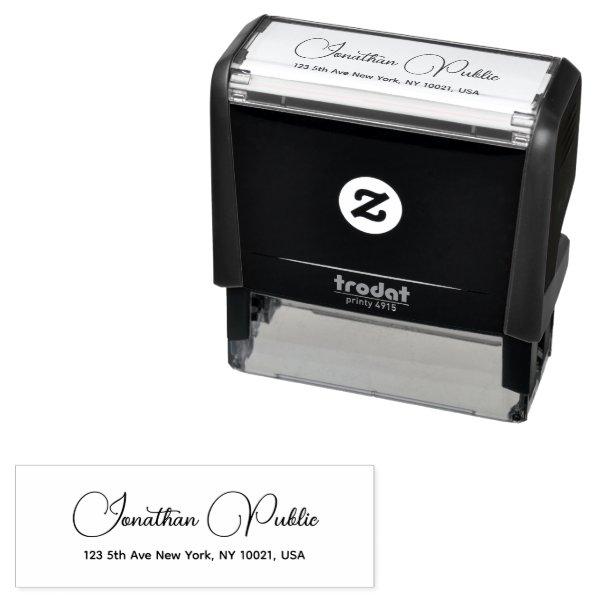 Handwriting Name Minimal Template Return Address Self-inking Stamp