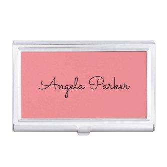 Handwriting Plain Simple Pink Professional Name  Case