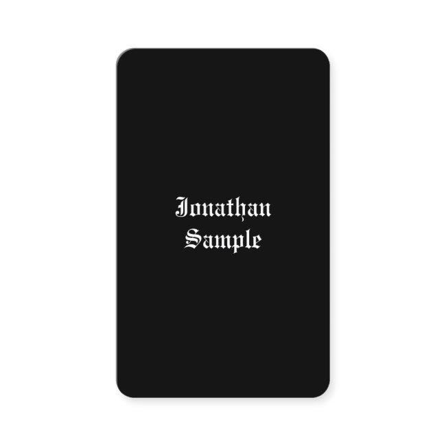 Handwriting Script Black White Classic Retro Look