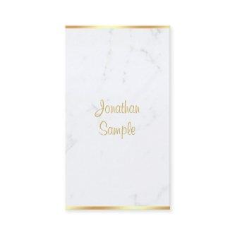 Handwriting Script Elegant Modern Marble Gold Chic