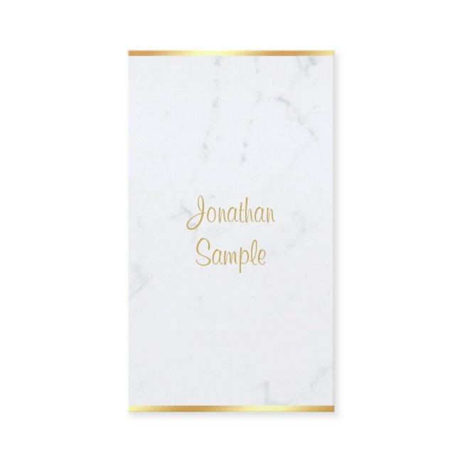 Handwriting Script Elegant Modern Marble Gold Chic