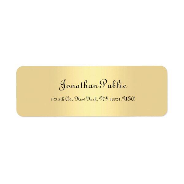 Handwriting Script Gold Modern Minimalist Template Label