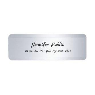 Handwriting Script Text Modern Silver Template Label