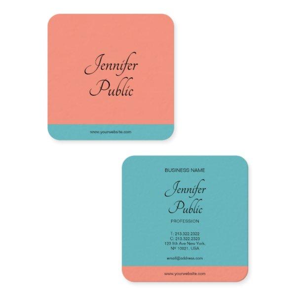 Handwriting Script Trend Colors Modern Elegant Square