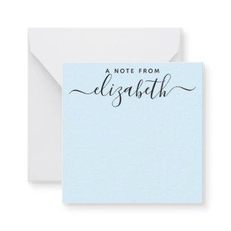 Handwritten A Note From Script Name Light Blue