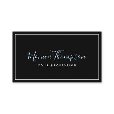 handwritten cursive name on feminine black
