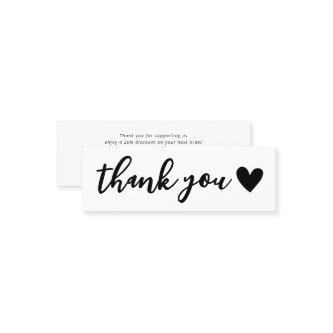 handwritten lettering heart thank you insert