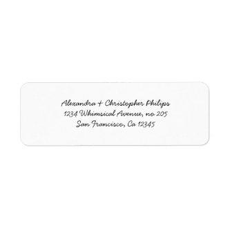 Handwritten Look Simple Return Address DYI Label