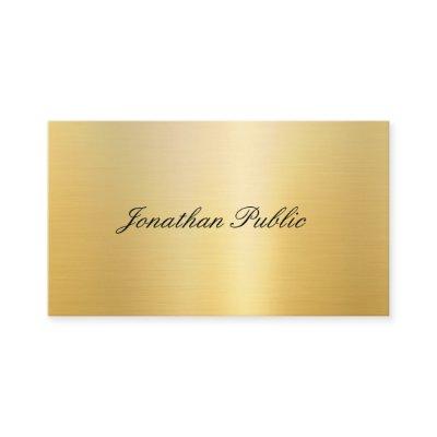 Handwritten Name Elegant Faux Gold Modern Template