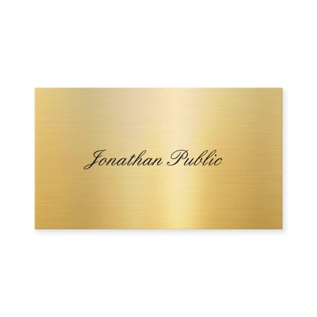 Handwritten Name Elegant Faux Gold Modern Template