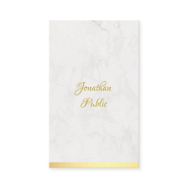 Handwritten Name Gold And Marble Modern Elegant