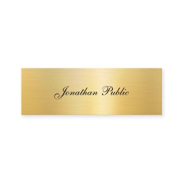 Handwritten Name Modern Elegant Gold Template Mini