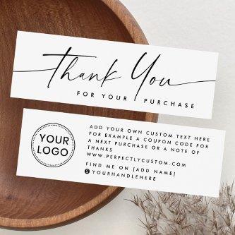 Handwritten script custom logo thank you insert
