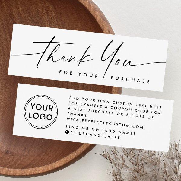 Handwritten script custom logo thank you insert