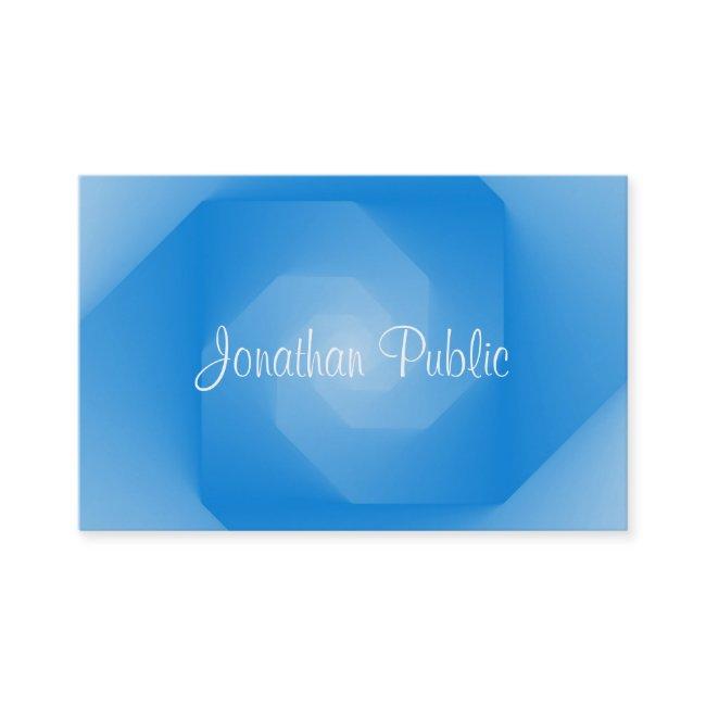 Handwritten Script Name Modern Blue Template
