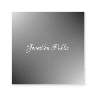Handwritten Script Name Modern Template Elegant Square