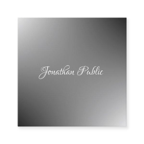 Handwritten Script Name Modern Template Elegant Square