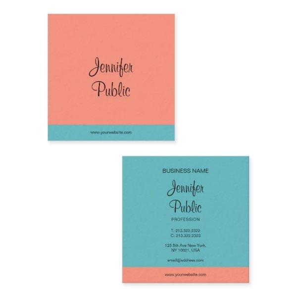 Handwritten Script Name Trend Colors Modern Square