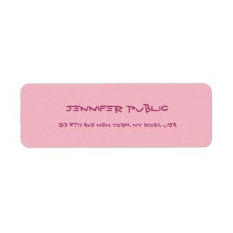 Handwritten Script Text Elegant Pink Plain Modern Label