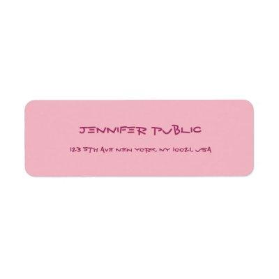 Handwritten Script Text Elegant Pink Plain Modern Label